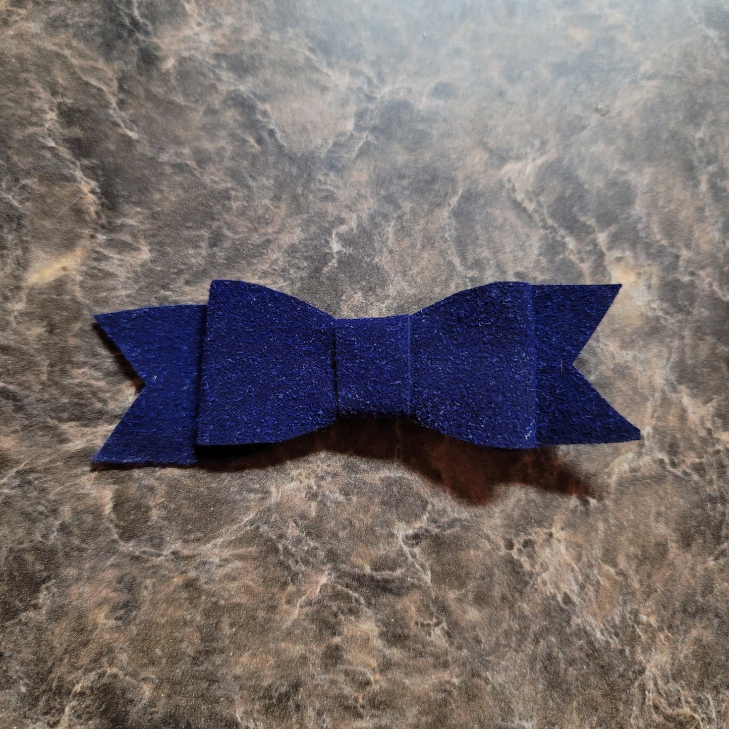 Blue Velour Bow