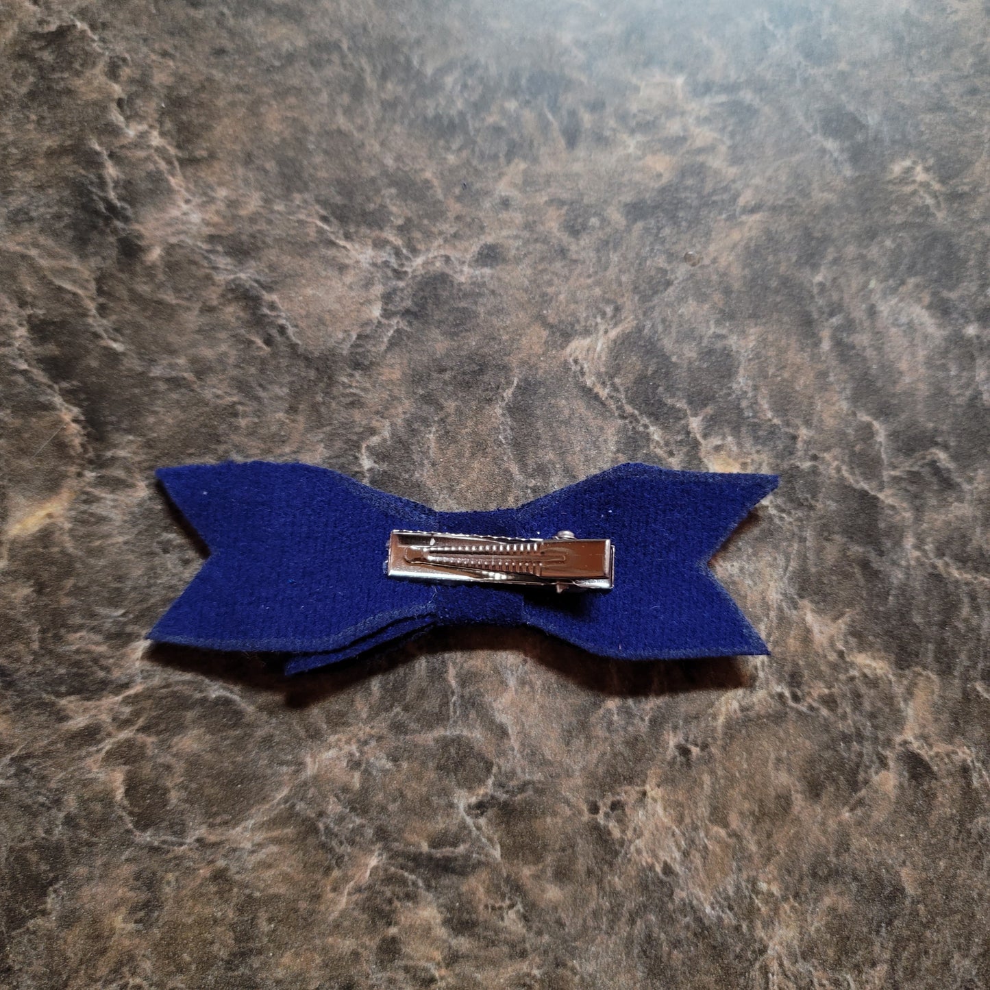 Blue Velour Bow