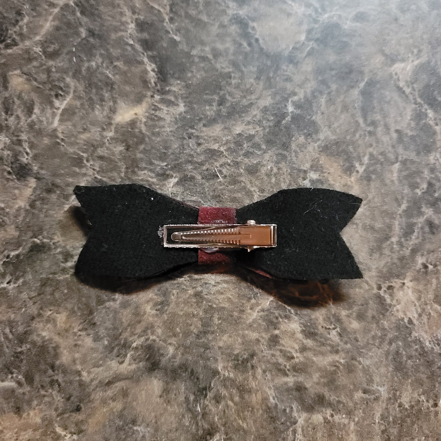 Burgundy Velour Bow
