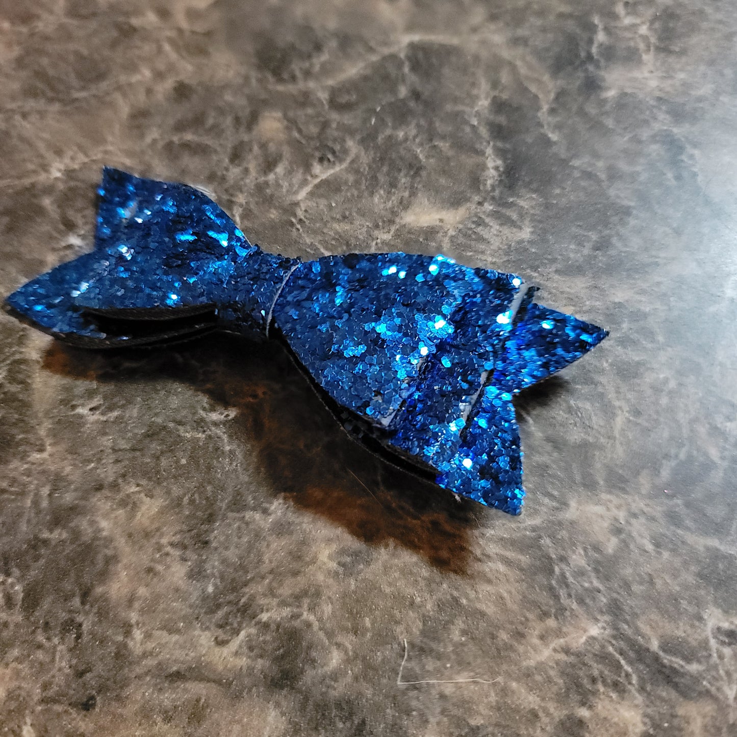 Blue Glitter Double Stack Bow