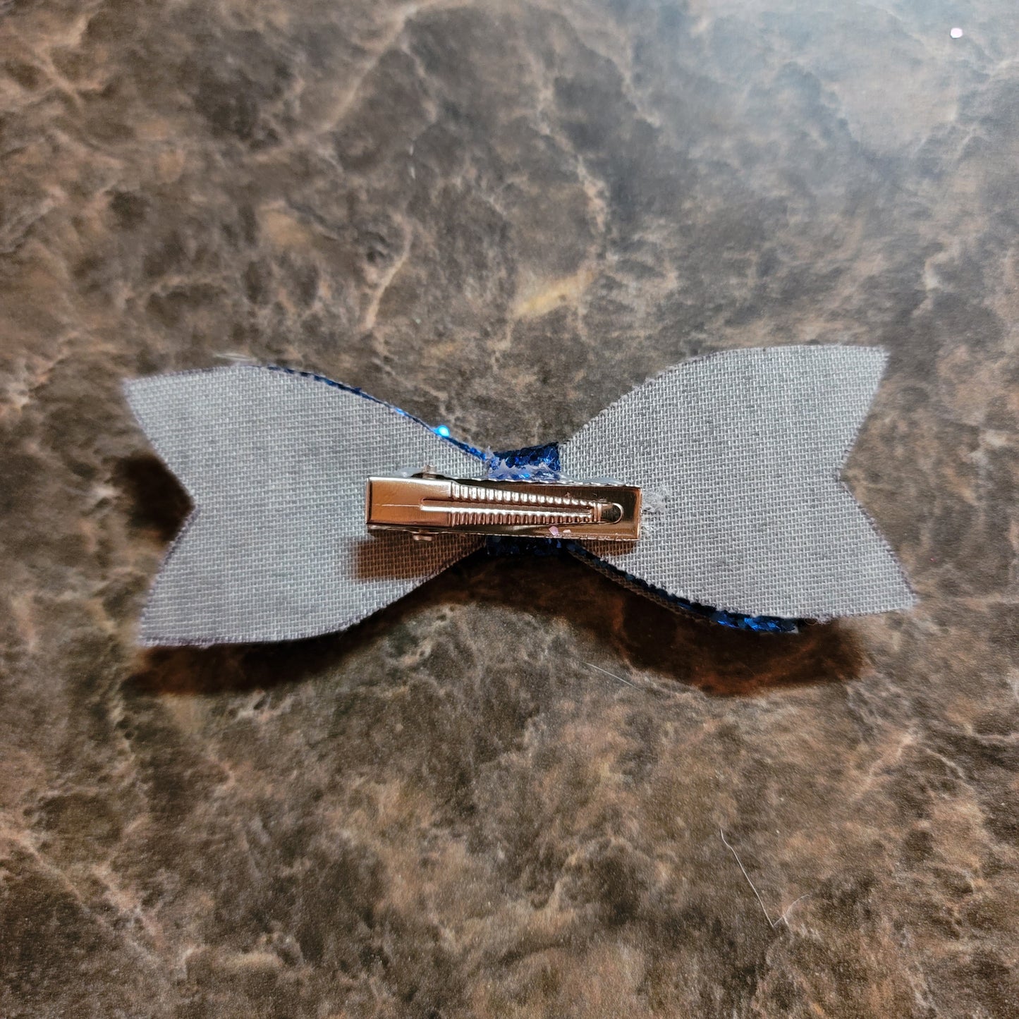 Blue Glitter Double Stack Bow