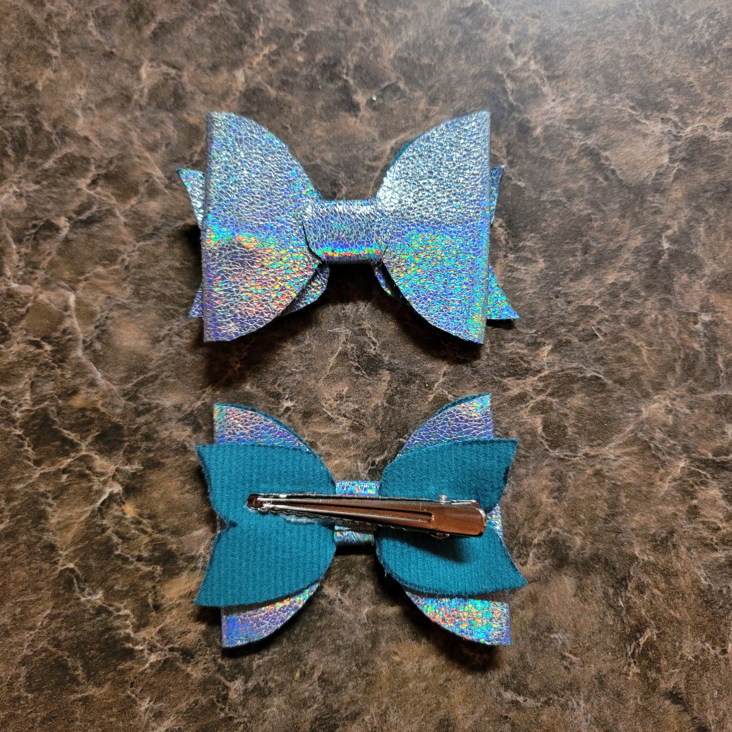 Light Blue Holographic Bow