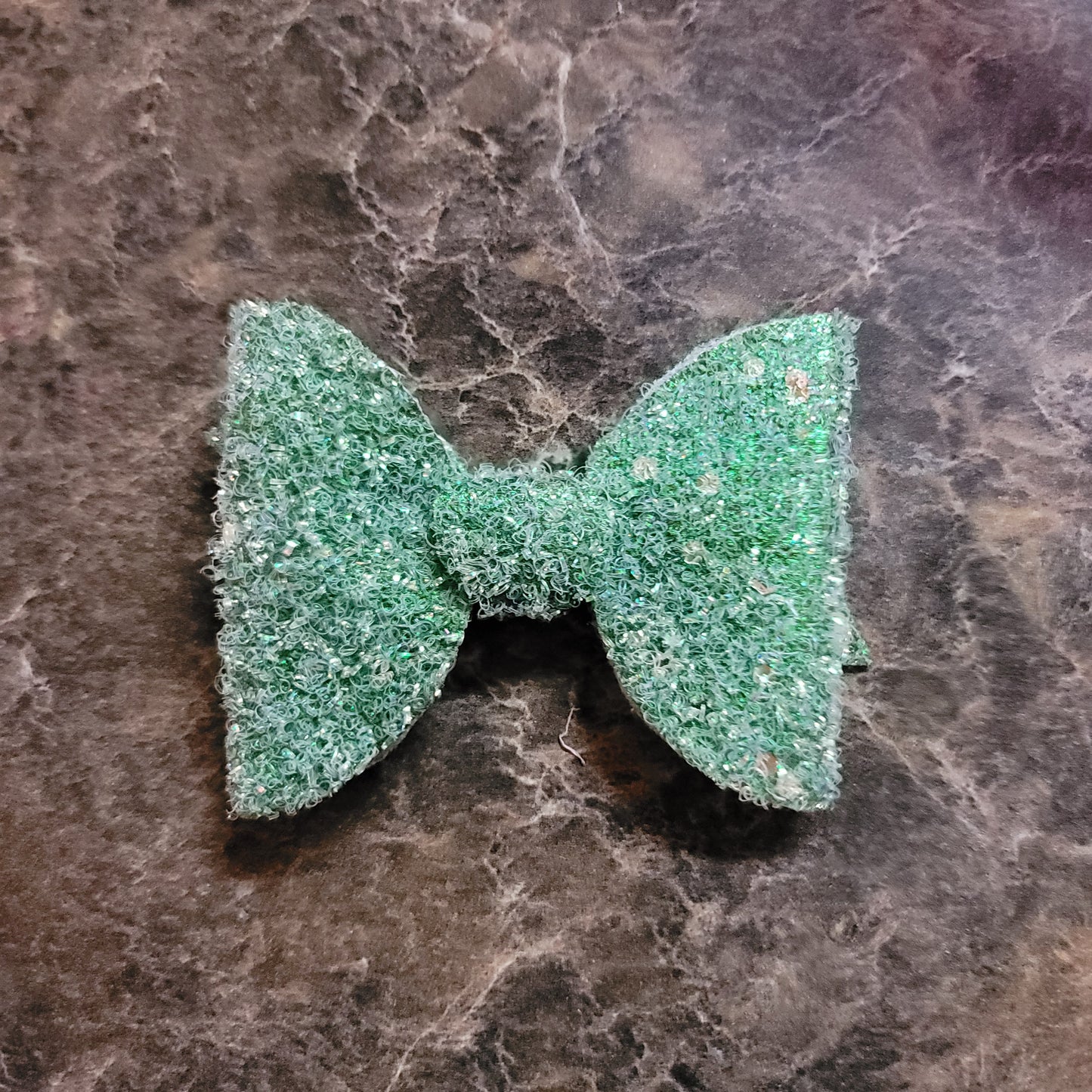 Green Frosted Glitter Bow