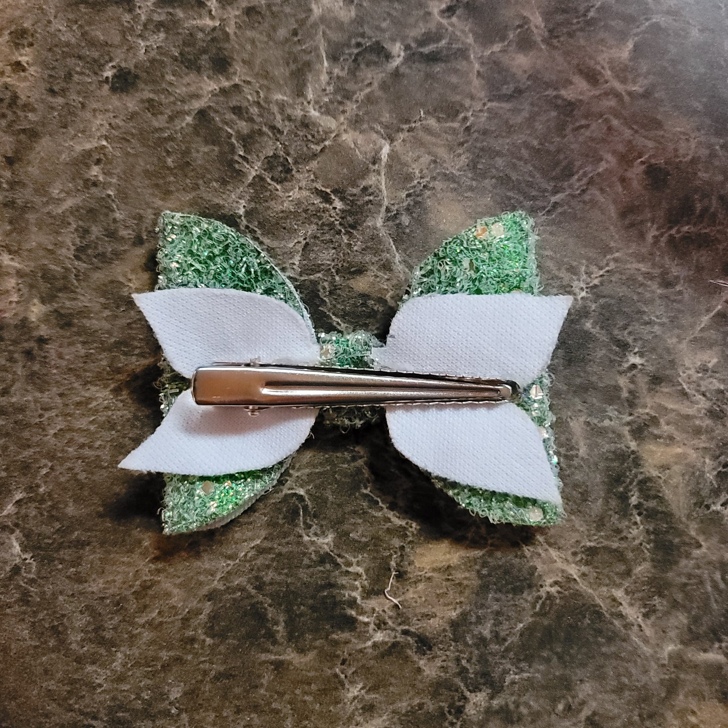 Green Frosted Glitter Bow