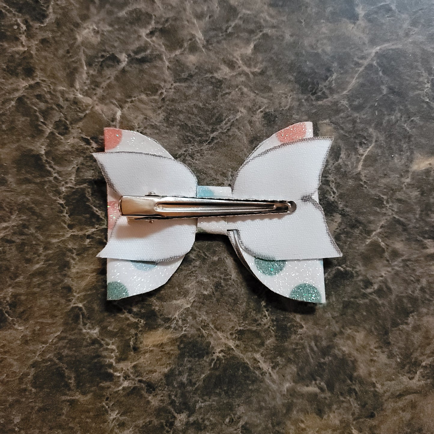 Multicolor Polka Dot Glitter Bow