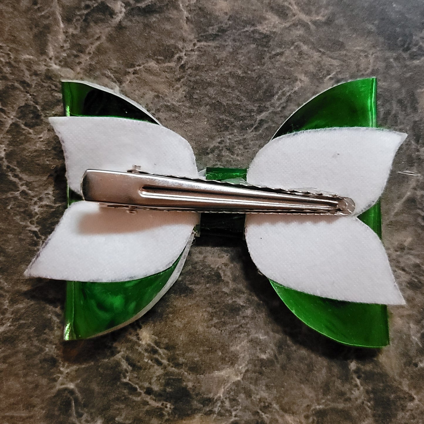 Green Shiny Vinyl Bow