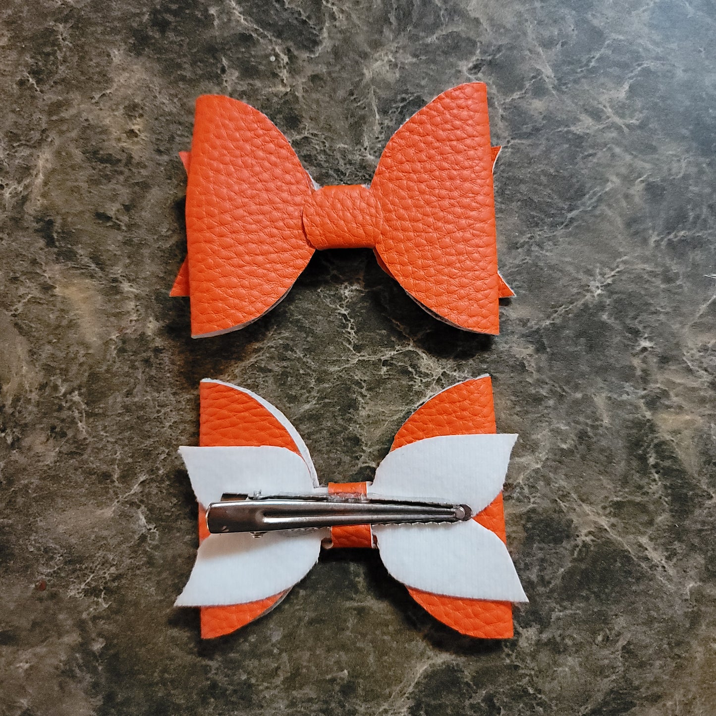Orange Textured Bow