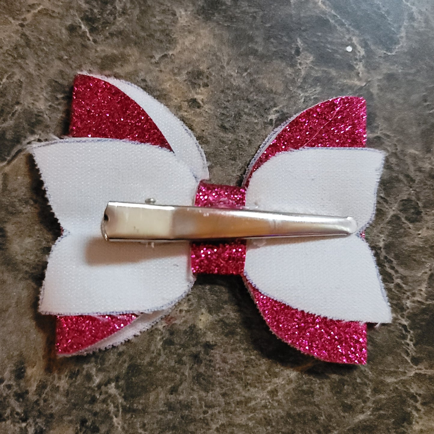 Dark Pink Glitter Bow