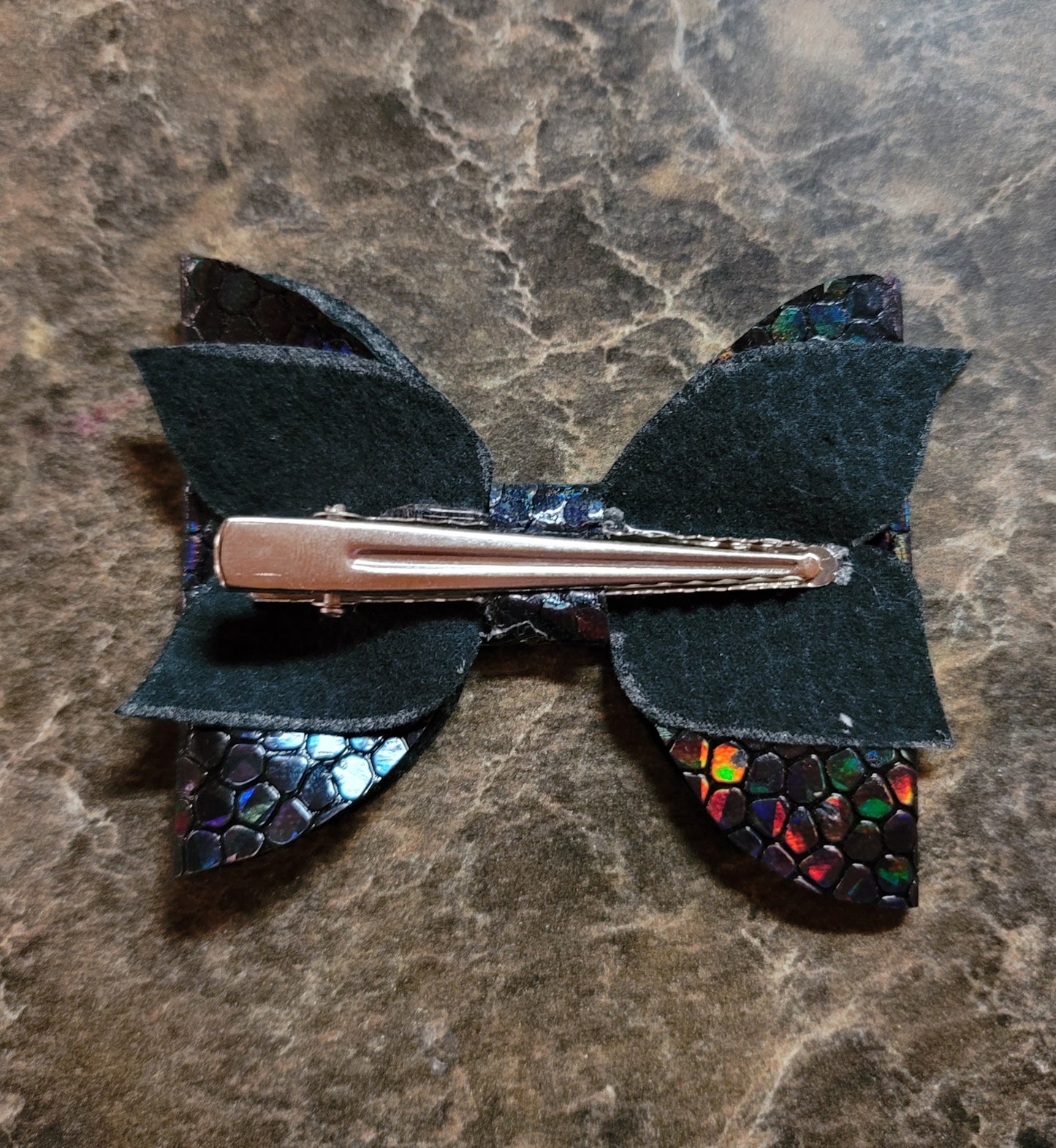 Black Color Shifting Textured Bow