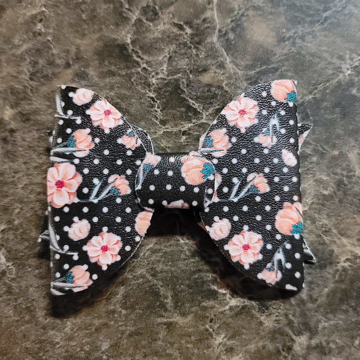 Polka Dot & Flowers Bow