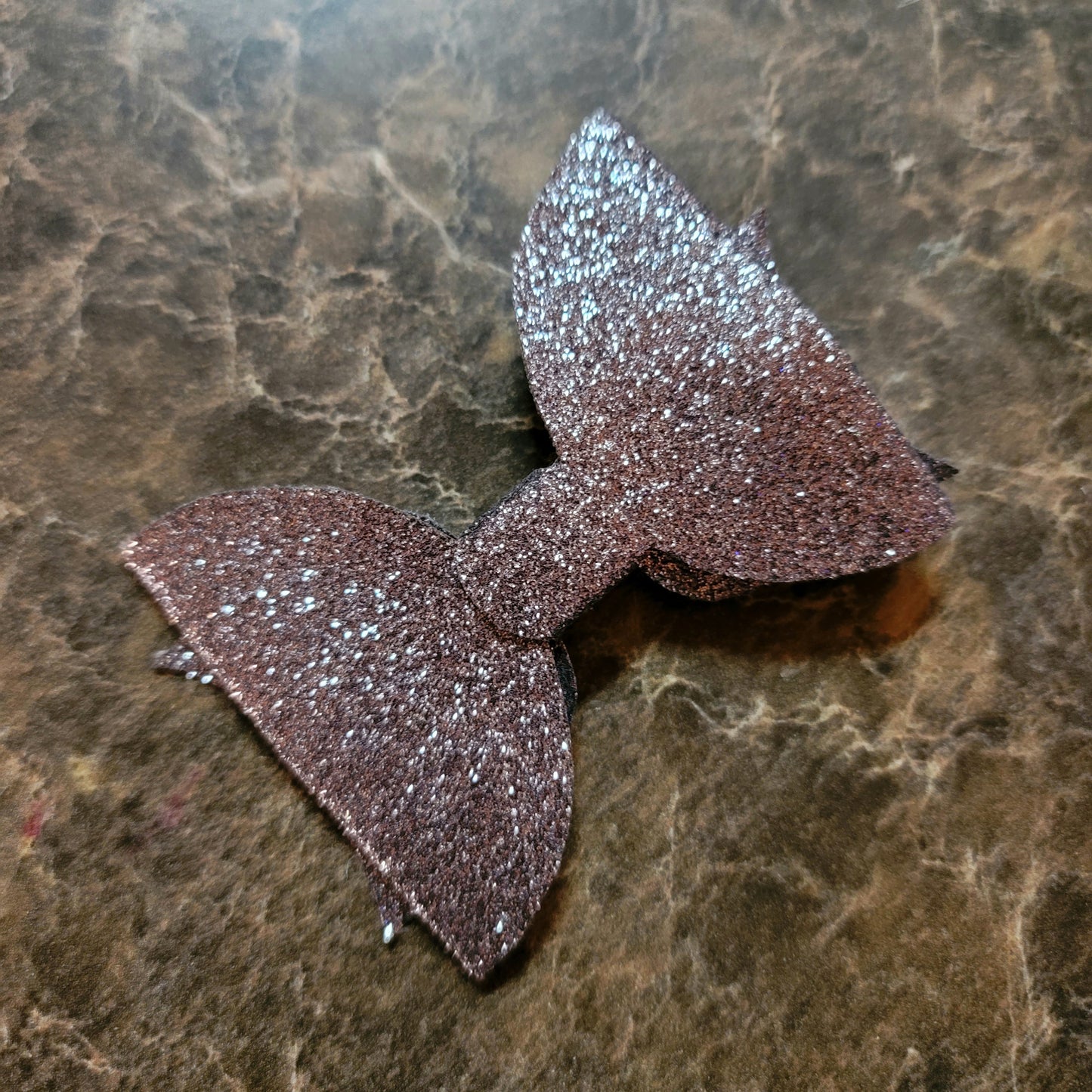 Dark Gray Glitter Bow
