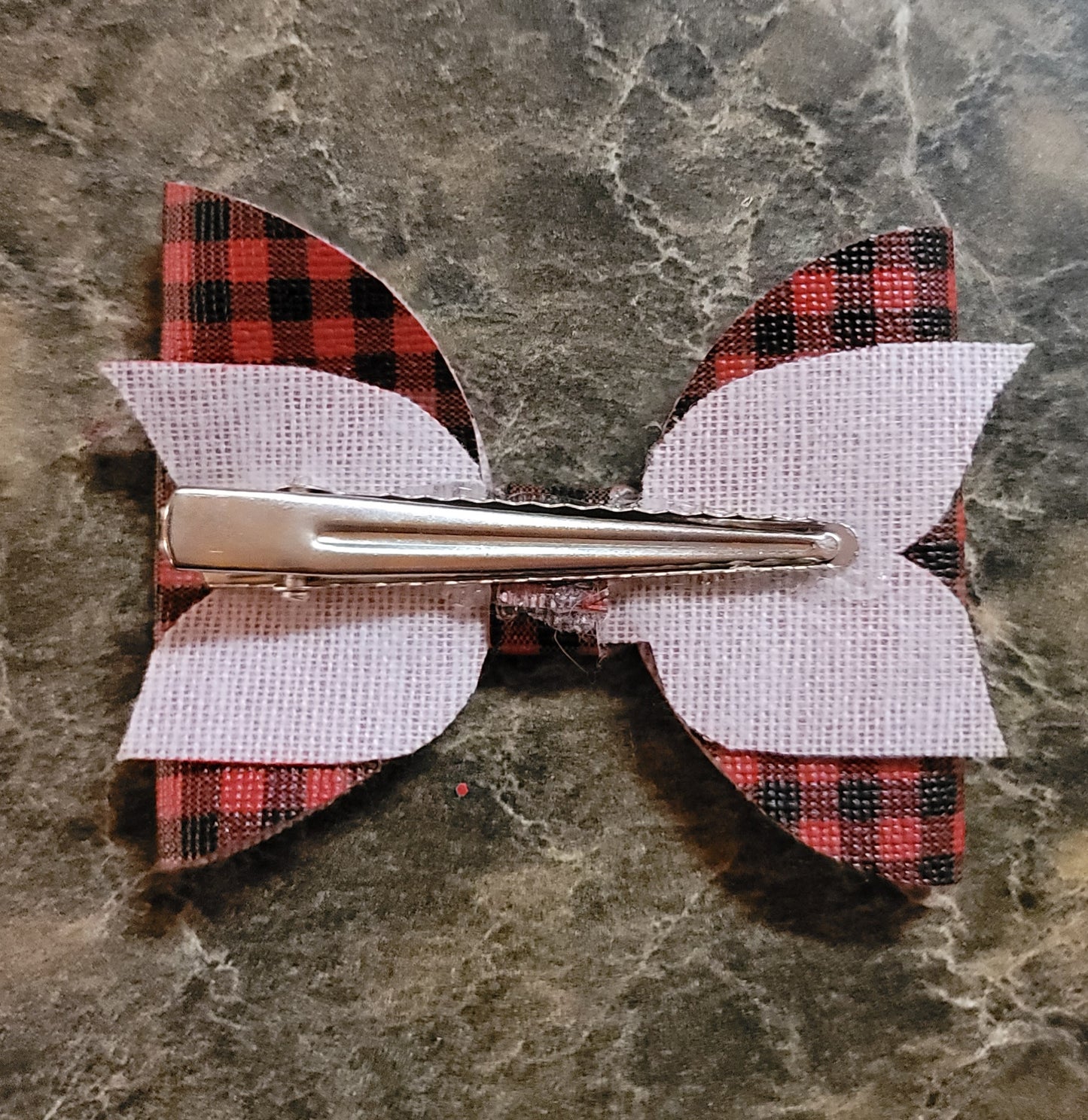 Red & Black Check Bow