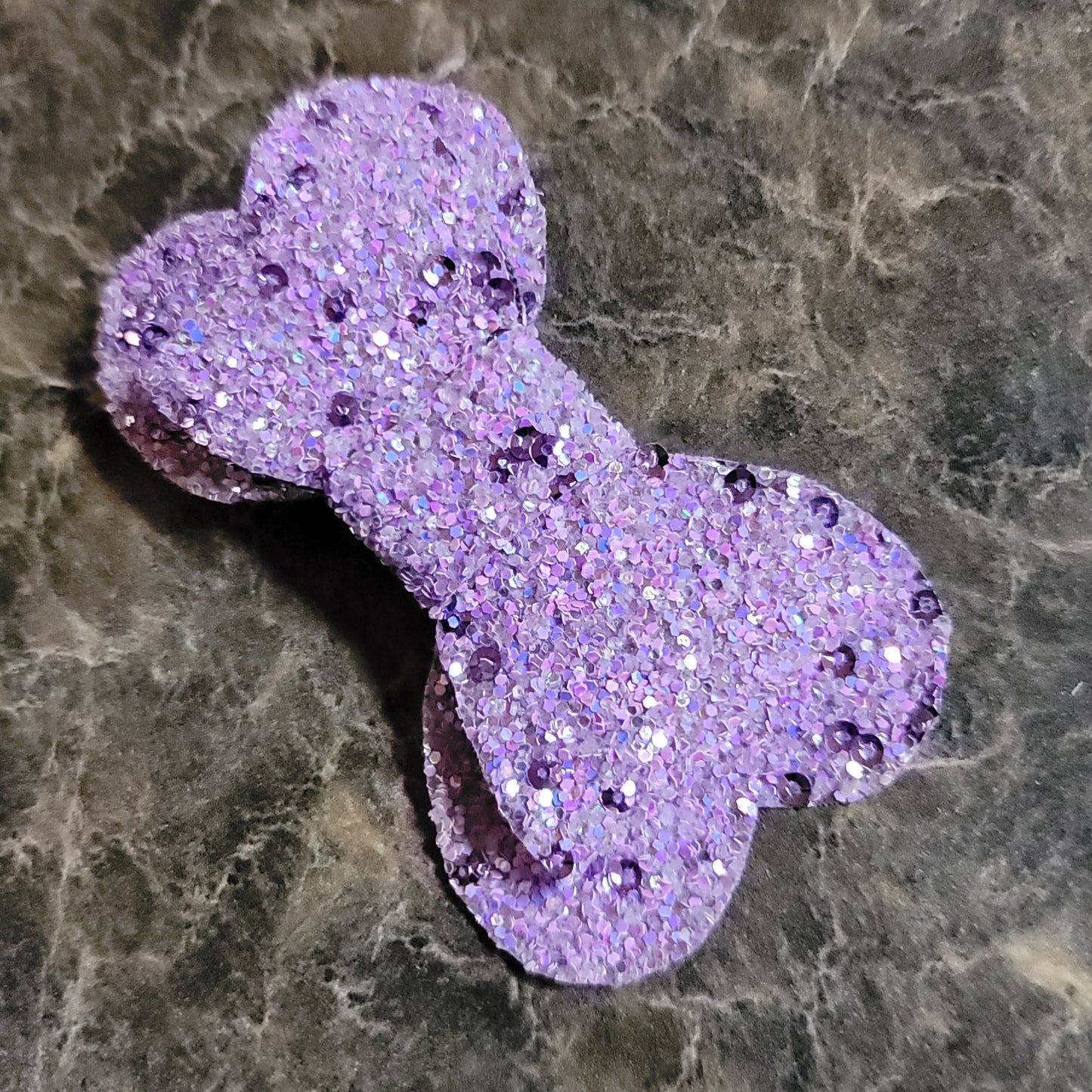 Light Purple Glitter Heart Bow