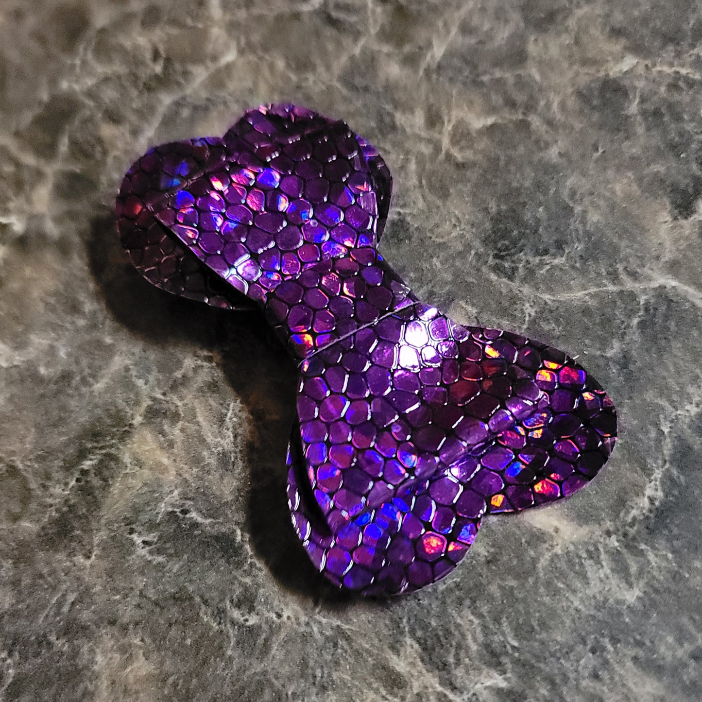 Dark Purple Color Shift Heart Bow