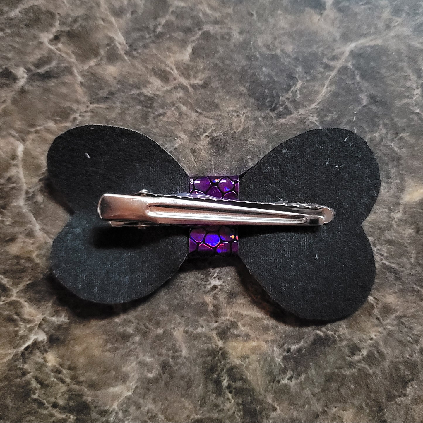 Dark Purple Color Shift Heart Bow