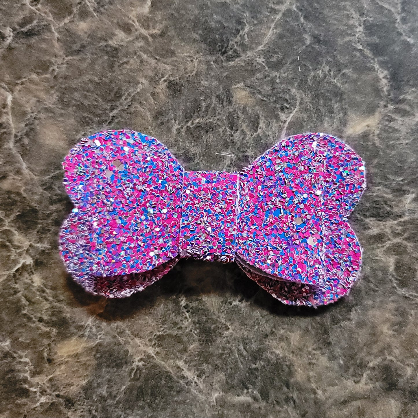 Pink & Blue Glitter Heart Bow
