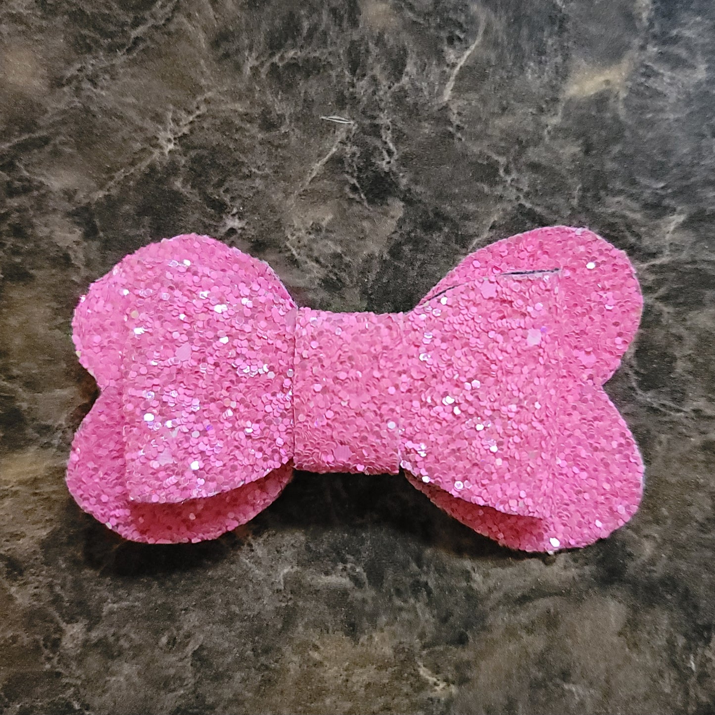 Hot Pink Glitter Heart Bow
