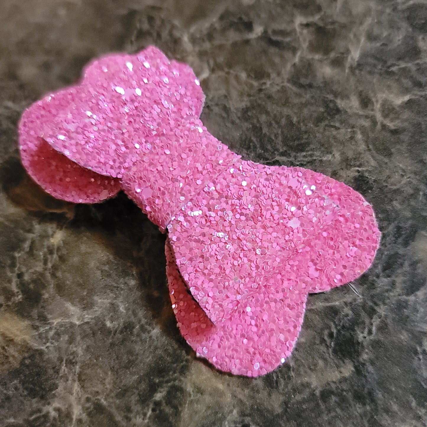 Hot Pink Glitter Heart Bow