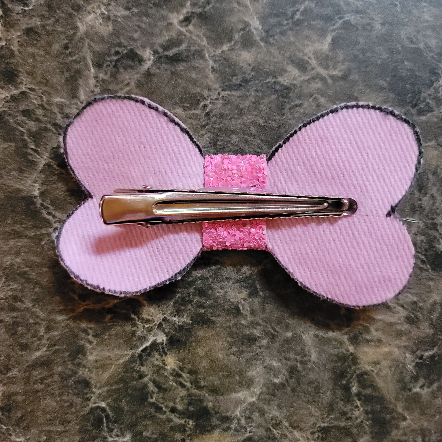 Hot Pink Glitter Heart Bow