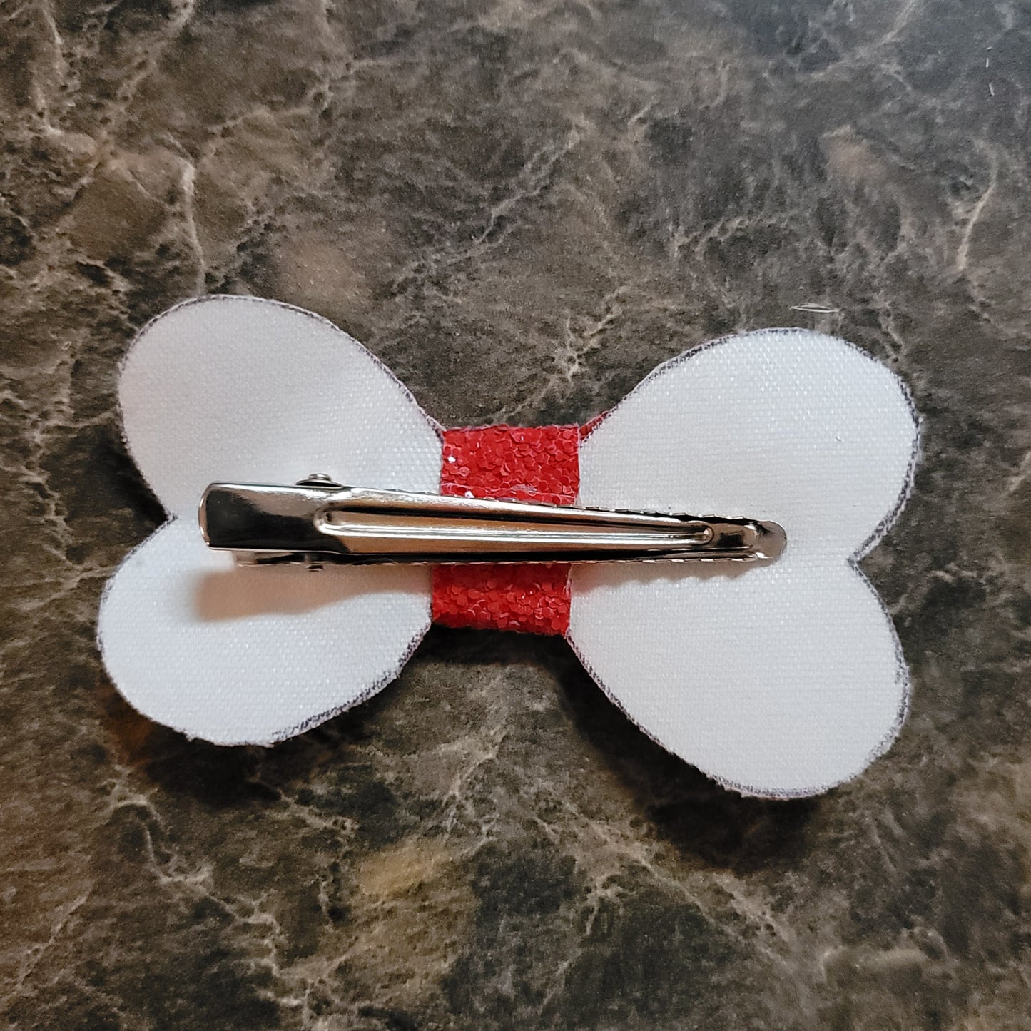 Red Glitter Heart Bow