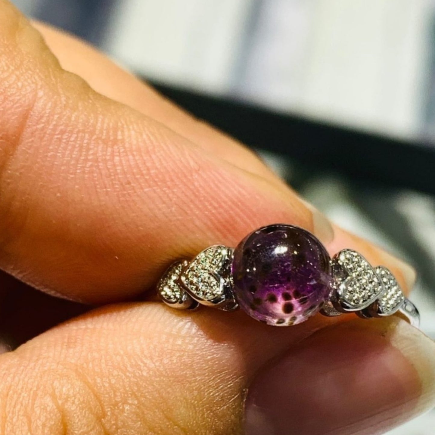 Sterling Silver Purple Lepidolite Ring