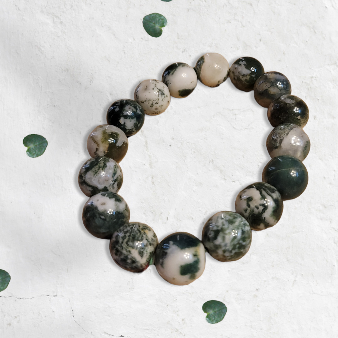 Super Chunky Moss Agate Bracelet