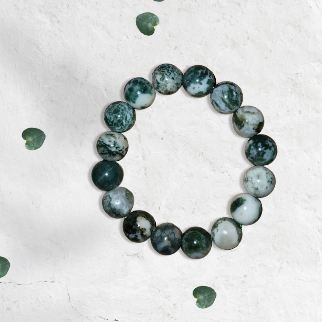 Super Chunky Moss Agate Bracelet