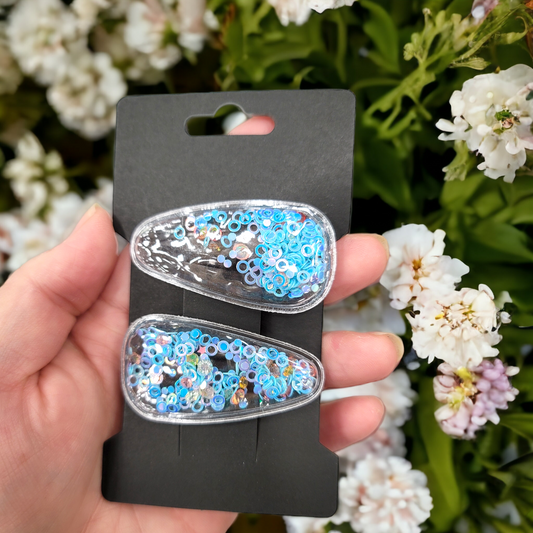 Blue Irridesent Rings & Multicolor Gems Set