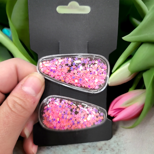 Iridescent Pink Stars Set