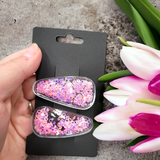 Iridescent Pink Rings Set