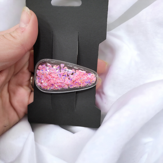 Iridescent Pink Triangles Single