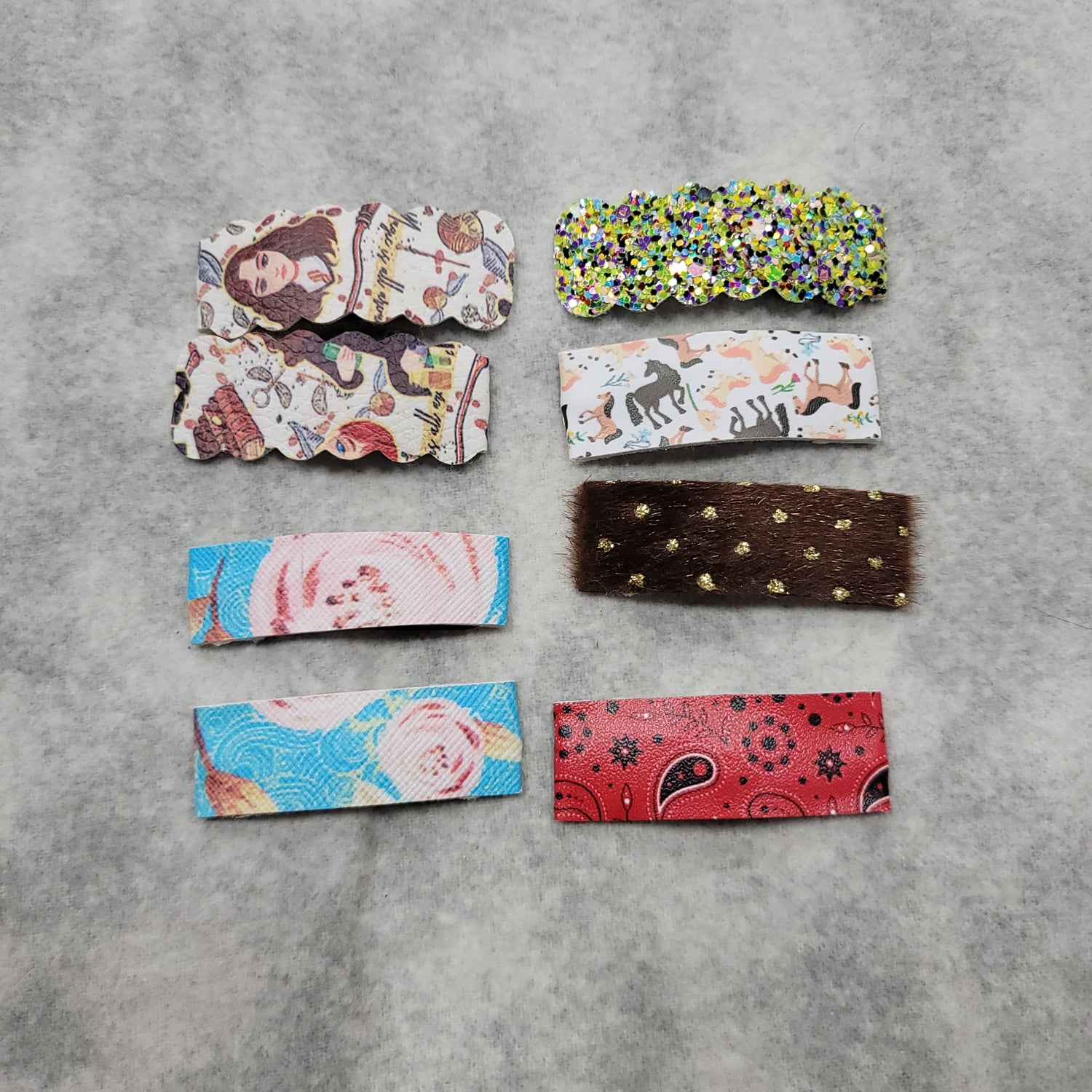 Faux Leather Snap Clips
