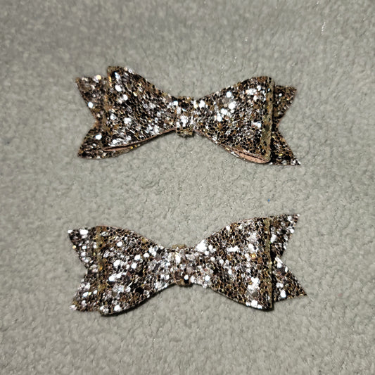 Gold Glitter Mini Bow Set