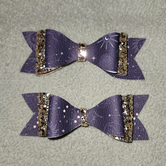 Gold Glitter & Celestial Small Bow Set