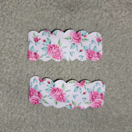 Small Rose Print Snap Clip Set