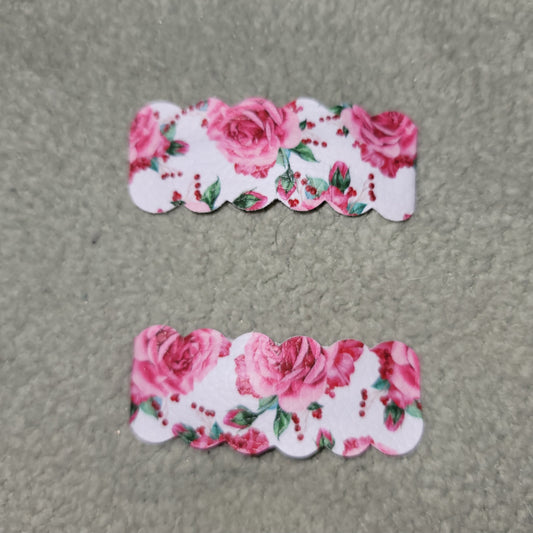 Rose Print Snap Clip Set