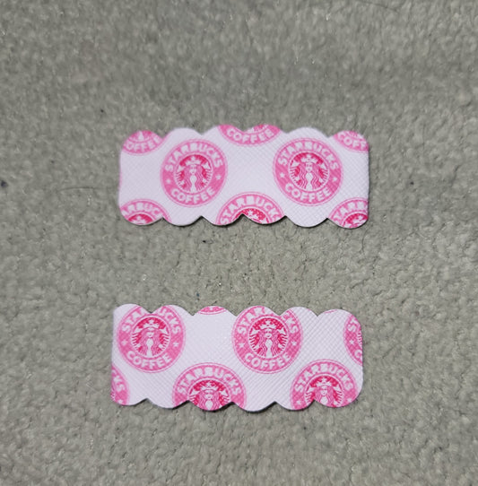 Pink Starbucks Snap Clip Set