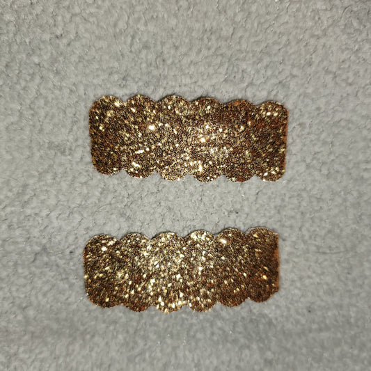 Gold Glitter Snap Clip Set