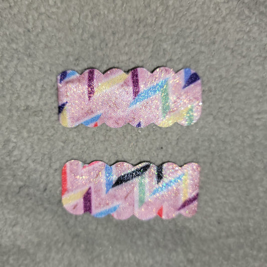 Multicolor Chevron Glitter Snap Clip Set