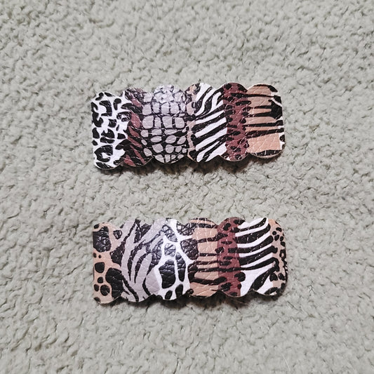 Animal Print Snap Clip Set