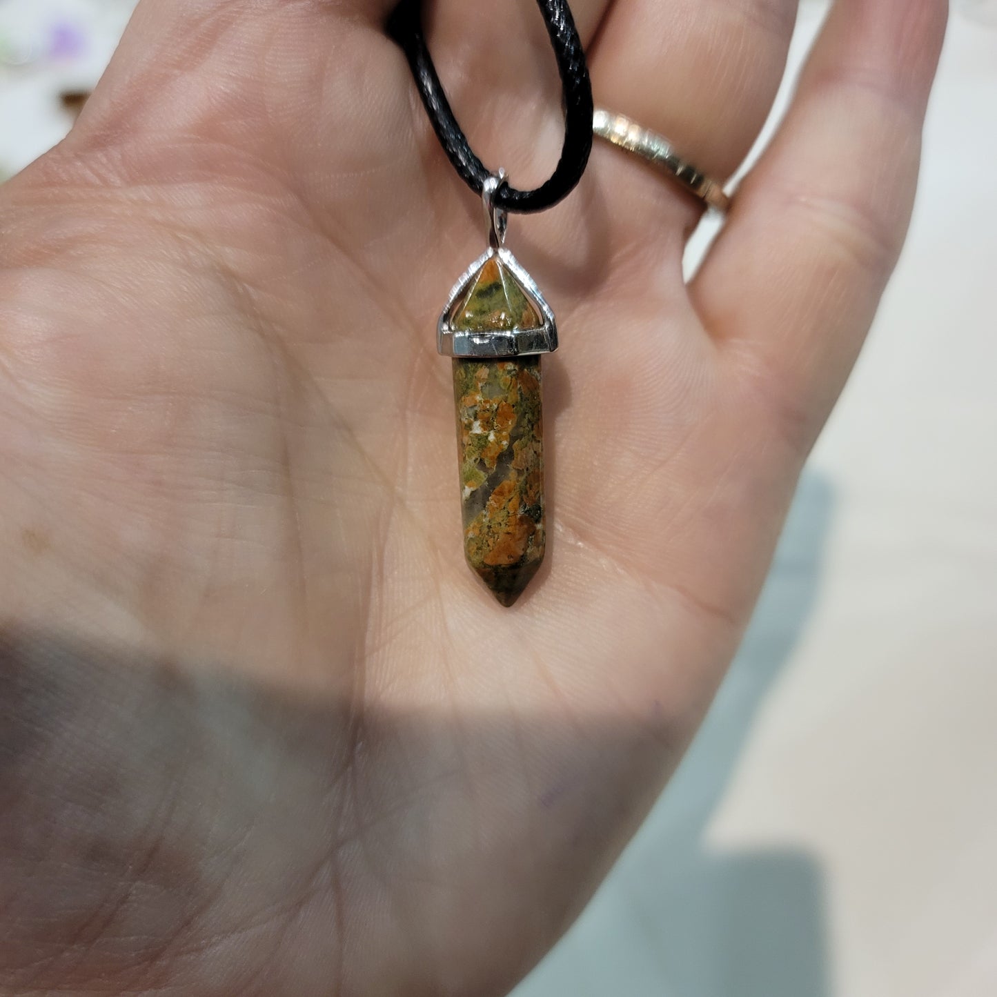 Unakite Double Point Necklace