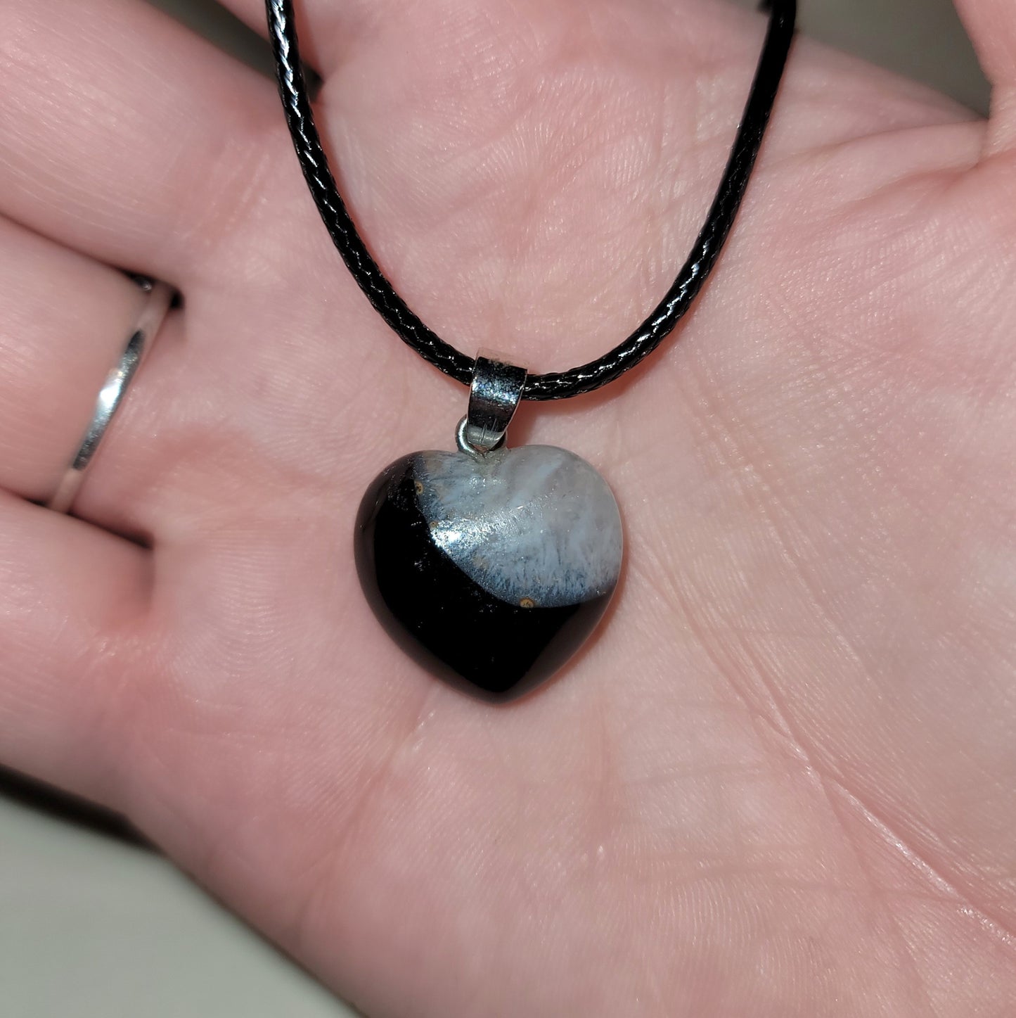 Black Sardonx Heart Necklace