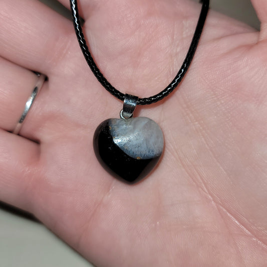 Black Sardonx Heart Necklace