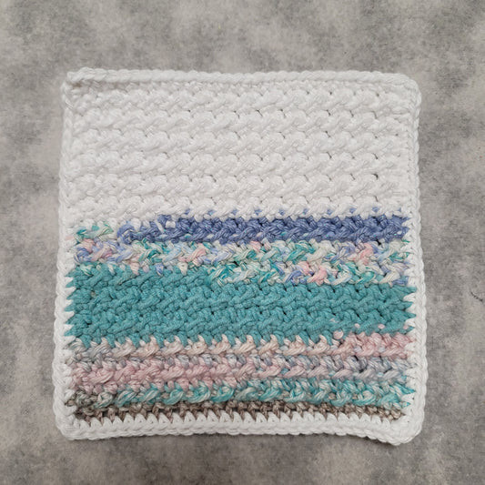 White & Pastel Open Ocean Dishcloth