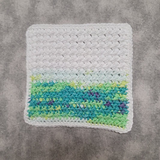 White & Sea Colors Open Ocean Dishcloth