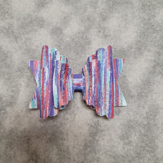 Large Double Scallop Striped Bow