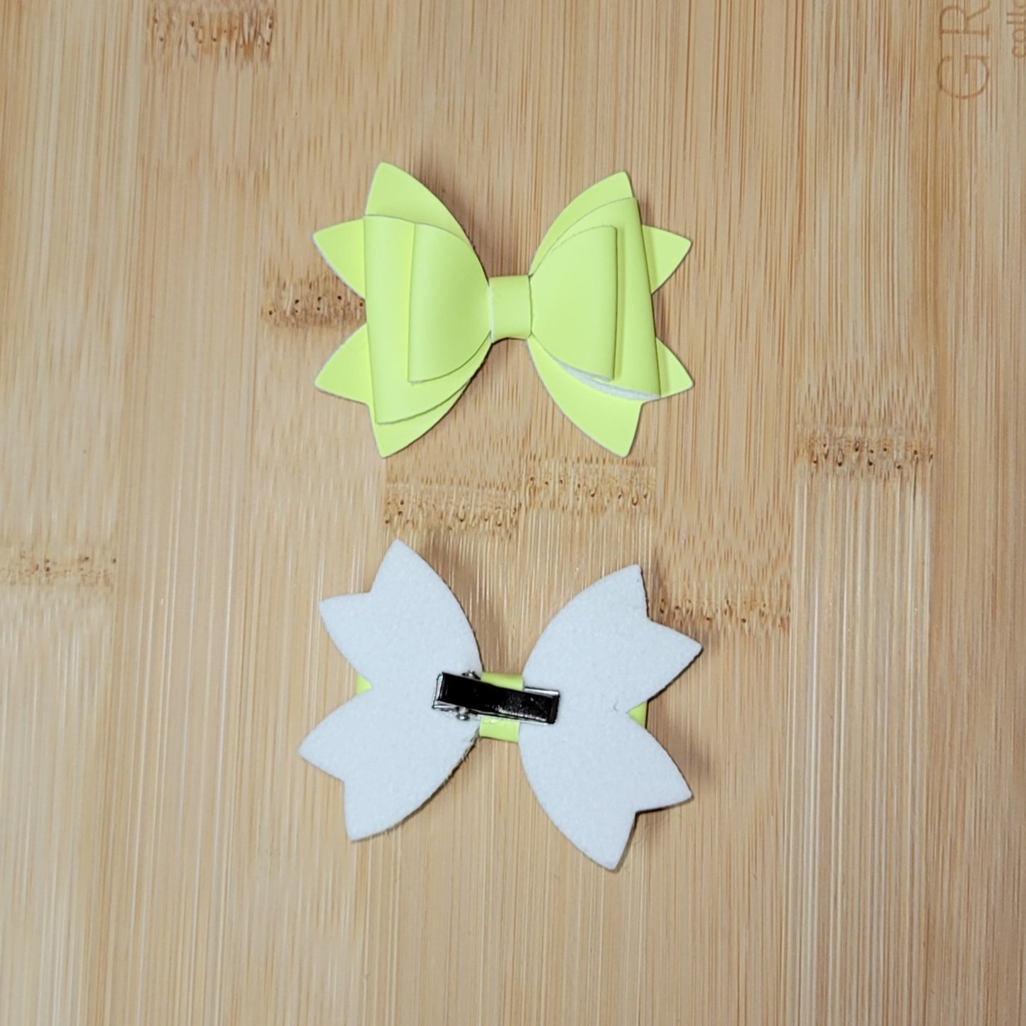 Neon Pastel Yellow Lou Lou Bow Set