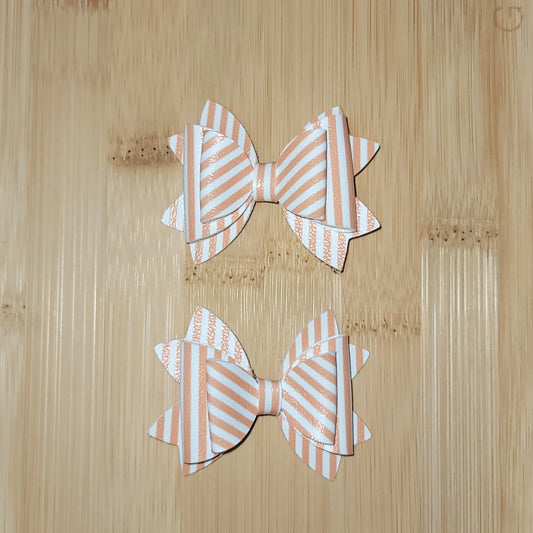 Orange & White Stripe Lou Lou Bow Set