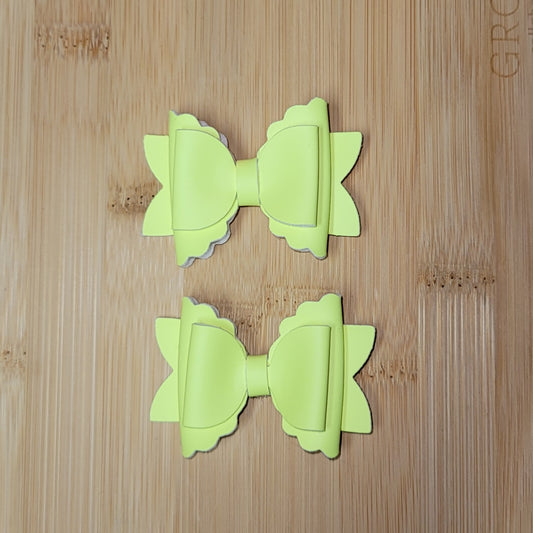 Neon Pastel Yellow Piggy Bows