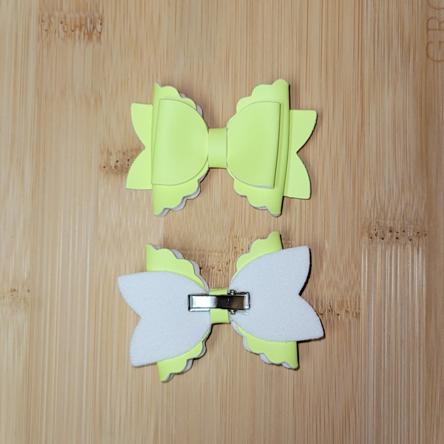 Neon Pastel Yellow Piggy Bows